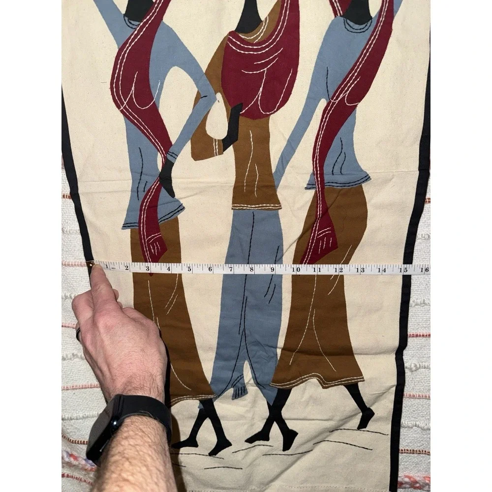 Vintage Handmade African Tribal Woven Applique Work Wall Hanging 36
